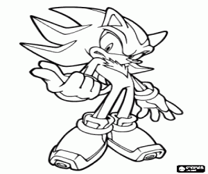Shadow, een personage uit de Sonic kleurplaat