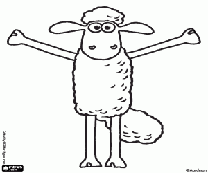 Shaun met open armen kleurplaat