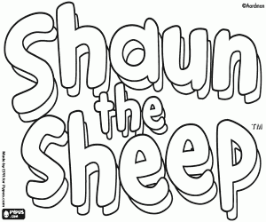 Shaun the Sheep logo kleurplaat