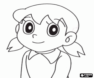 Shizuka, Doraemon karakter kleurplaat