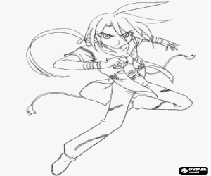 Shun, een Bakugan karakter kleurplaat