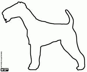 Silhouet van een Airedale Terrier kleurplaat
