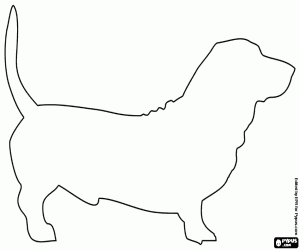 Silhouet van een Basset-hond kleurplaat