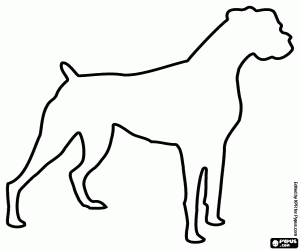 Silhouet van een boxerhond kleurplaat