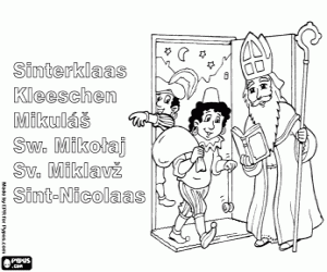 Sinterklaas, een Europese traditie kleurplaat