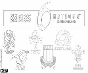 Six Nations Rugby logo kleurplaat