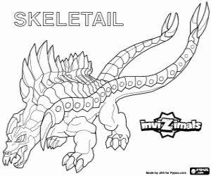 Skeletail, een van de Invizimals kleurplaat