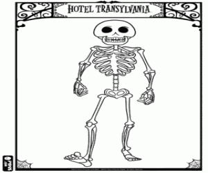 Skeleton op de hotel Transsylvanië kleurplaat