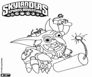 Skylander Boomer met dynamiet kleurplaat