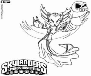Skylander Hex kleurplaat