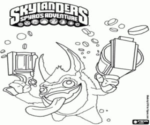Skylander Trigger Happy kleurplaat