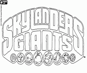 Skylanders Giants logo kleurplaat