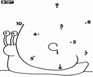 Een slak te trekken punt-punt kleurplaat