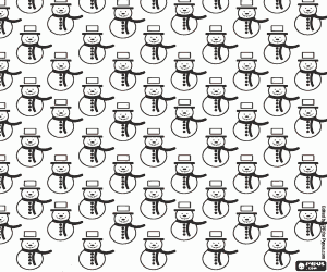 Sneeuwmannen, Kerstmis achtergrond kleurplaat