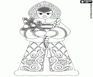 Snegurochka, een Slavische traditie kleurplaat