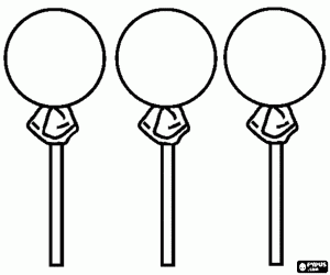 Snoep bal met een stok kleurplaat