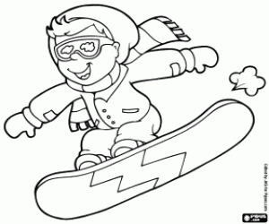 Snowboarder kleurplaat