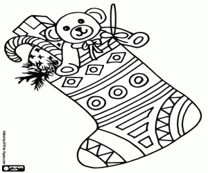 Sok met Kerstmis geometrische motieven kleurplaat