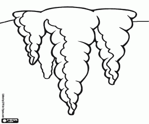 Sommige stalactieten van een mijn kleurplaat