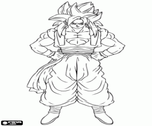 Son Goku, Super Saiyan 4 kleurplaat
