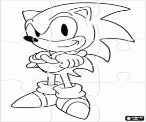 Sonic The Hedgehog puzzel kleurplaat
