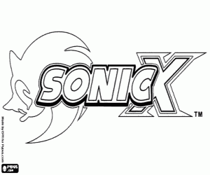 Sonic X logo kleurplaat
