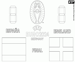 Spanje - Engeland, UEFA Euro 2024 kleurplaat
