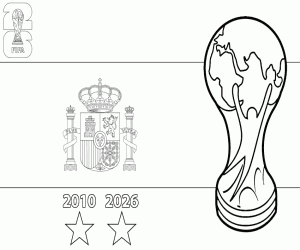 Spanje, wereldkampioen 2026 kleurplaat