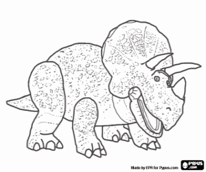Het speelgoed triceratops Trixie kleurplaat