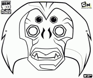 Spidermonkey Masker, Ben10 Alien Force kleurplaat
