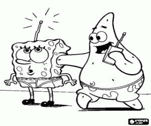 SpongeBob en de grap van Patrick kleurplaat