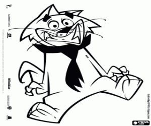 Spook, de kat met de stropdas kleurplaat