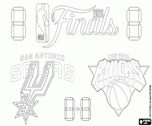 Spurs - Knicks, NBA Finals 2026 kleurplaat