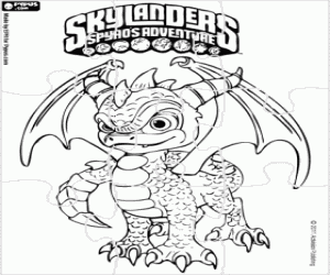 Spyro Skylanders puzzel kleurplaat