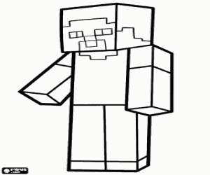 Steve, het karakter van Minecraft kleurplaat