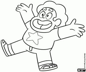 Steven Universe, de protagonist jongen kleurplaat