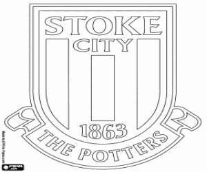 Stoke City FC badge kleurplaat