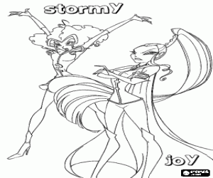 Stormy en Joy, Winx Club kleurplaat