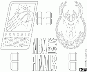 Suns vs Bucks, NBA-finale 2021 kleurplaat