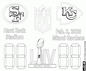 Super Bowl 2020, 49ers vs. Chiefs kleurplaat