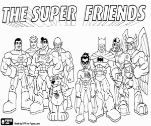 Super Friends. Super vrienden kleurplaat