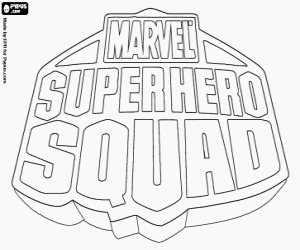 Super Hero Squad logo kleurplaat