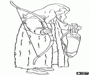 Susan Pevensie met boog en pijlen kleurplaat
