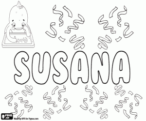 Susana, meisjesnaam kleurplaat