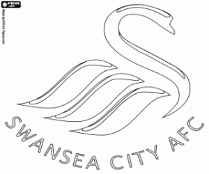 Swansea City logo kleurplaat