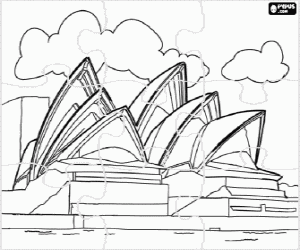 Sydney Opera House puzzel kleurplaat