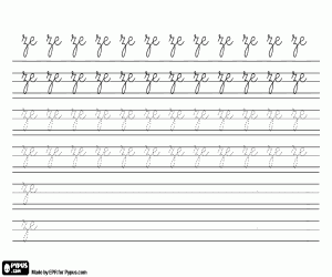Syllable ZE om te schrijven kleurplaat