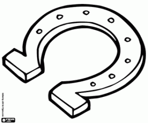 Een talisman, een hoefijzer kleurplaat