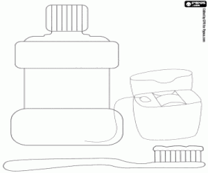 Tandhygiëne producten kleurplaat