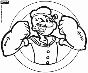 Het teken Popeye de zeeman kleurplaat